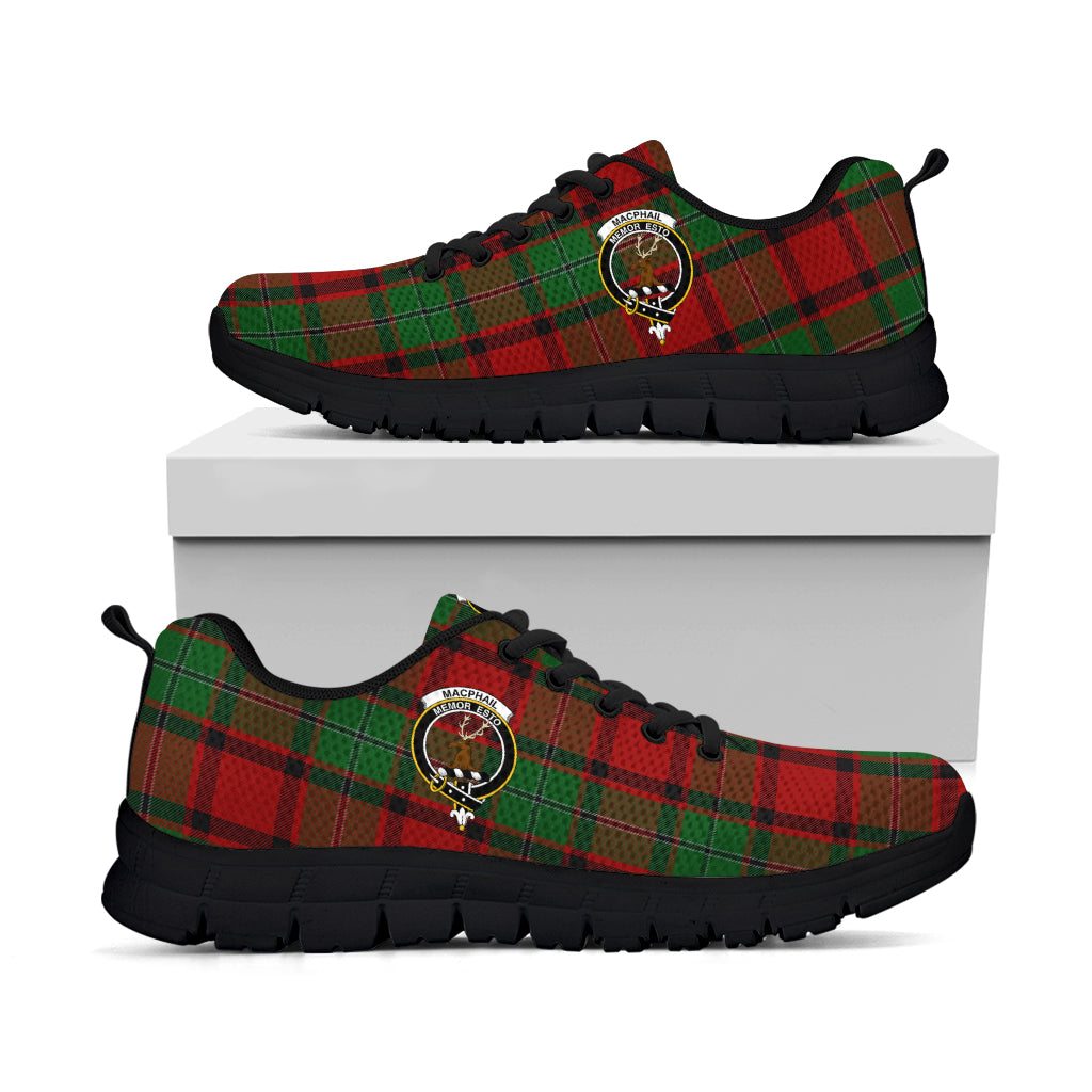 MacPhail (McPhail) Tartan Sneakers with Family Crest - Tartan Vibes Clothing