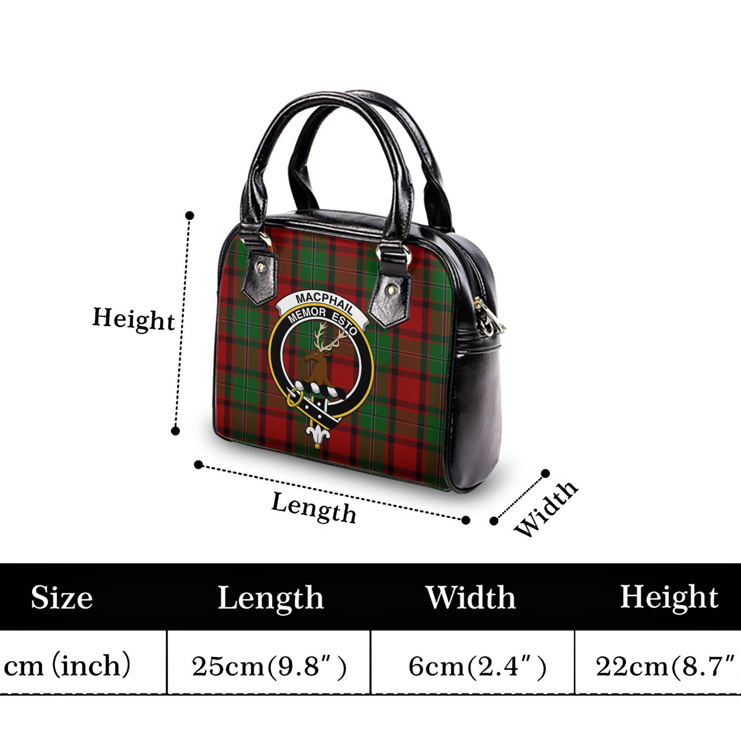 MacPhail Tartan Shoulder Handbags with Family Crest - Tartanvibesclothing