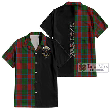 MacPhail Blue Bands Tartan Short Sleeve Button Shirt with Family Crest and Half Of Me Style