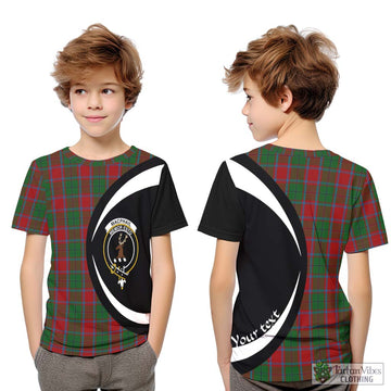 MacPhail Blue Bands Tartan Kid T-Shirt with Family Crest Circle Style