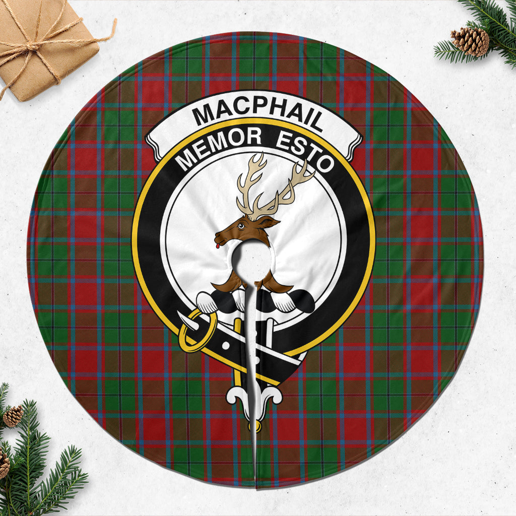 MacPhail Blue Bands Tartan Christmas Tree Skirt with Family Crest - Tartanvibesclothing