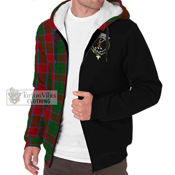 MacPhail Blue Bands Tartan Sherpa Hoodie with Family Crest and Half Of Me Style