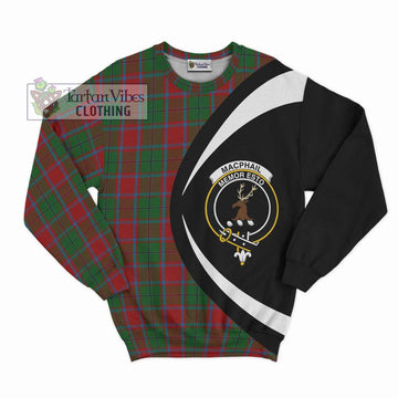 MacPhail Blue Bands Tartan Sweatshirt with Family Crest Circle Style