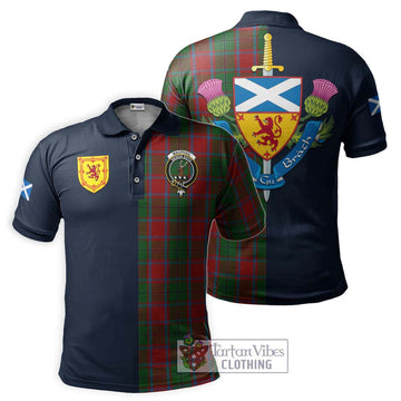 MacPhail Blue Bands Tartan Polo Shirt Alba with Scottish Lion Royal Arm Half Style