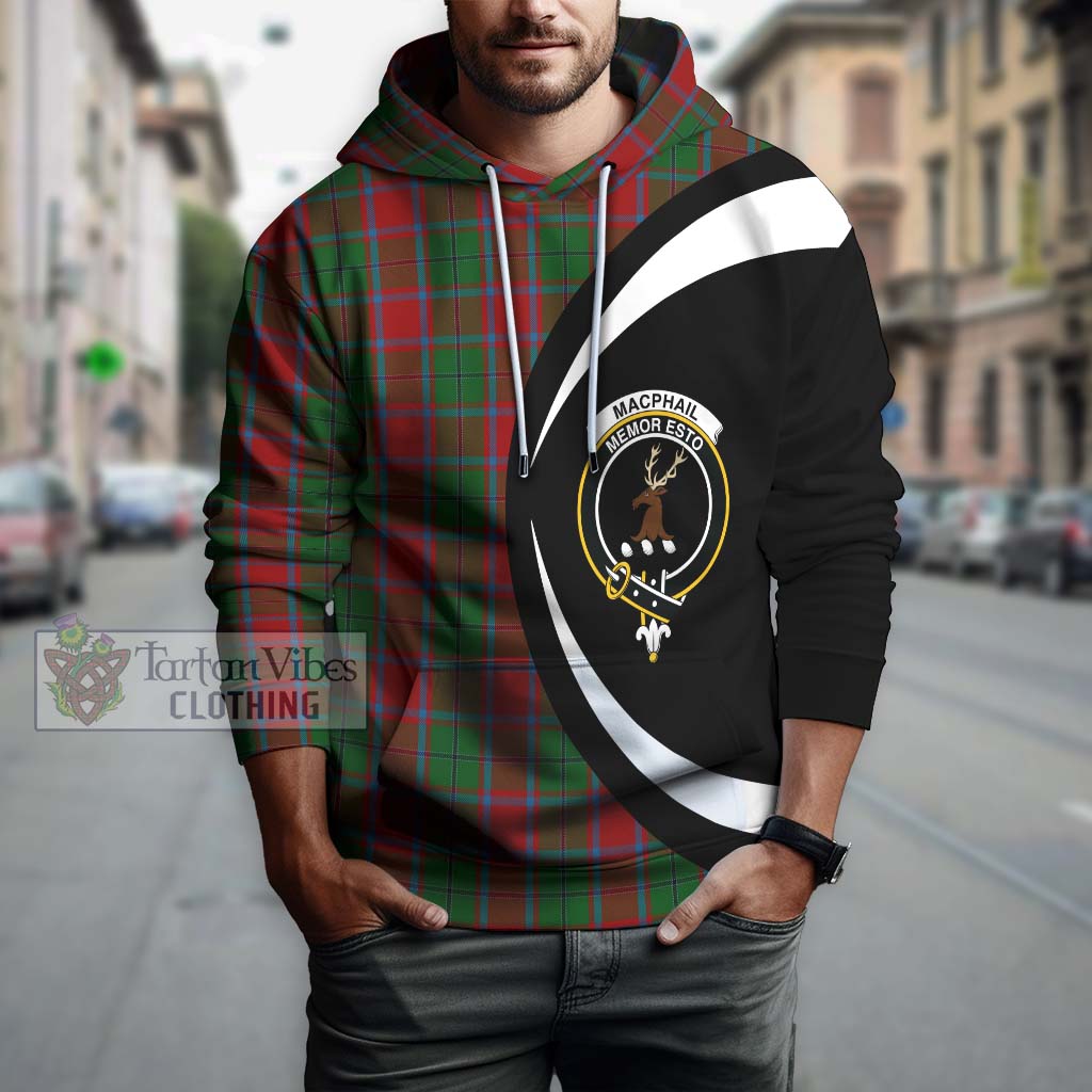 MacPhail Blue Bands Tartan Hoodie with Family Crest Circle Style Zip Hoodie - Tartan Vibes Clothing