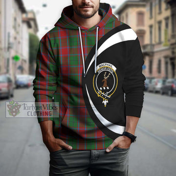 MacPhail Blue Bands Tartan Hoodie with Family Crest Circle Style