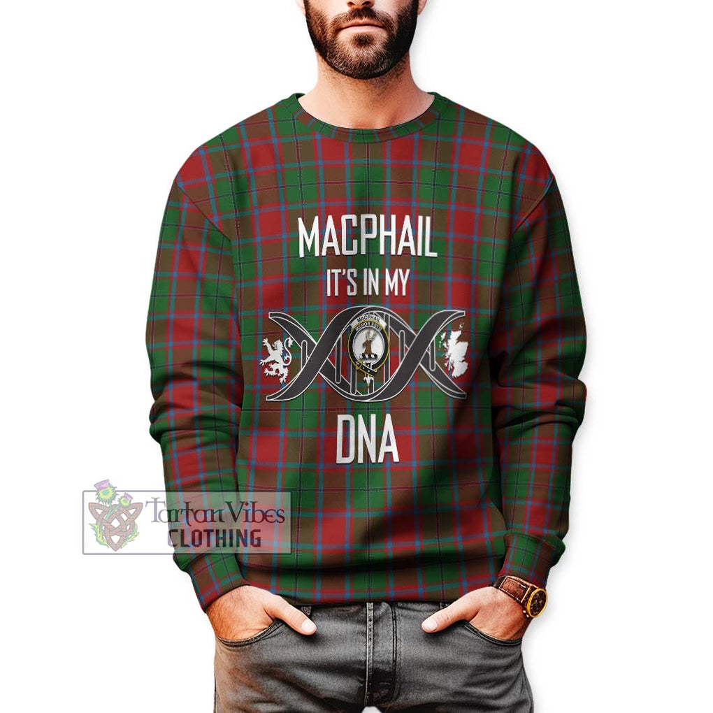 MacPhail Blue Bands Tartan Sweatshirt with Family Crest DNA In Me Style Unisex - Tartanvibesclothing Shop