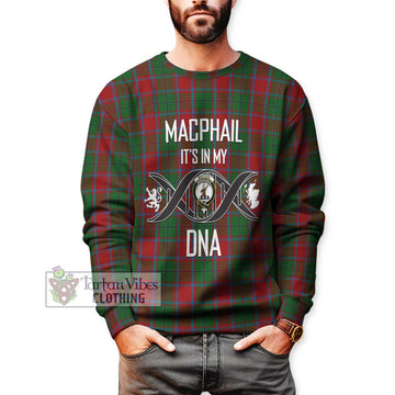 MacPhail Blue Bands Tartan Sweatshirt with Family Crest DNA In Me Style