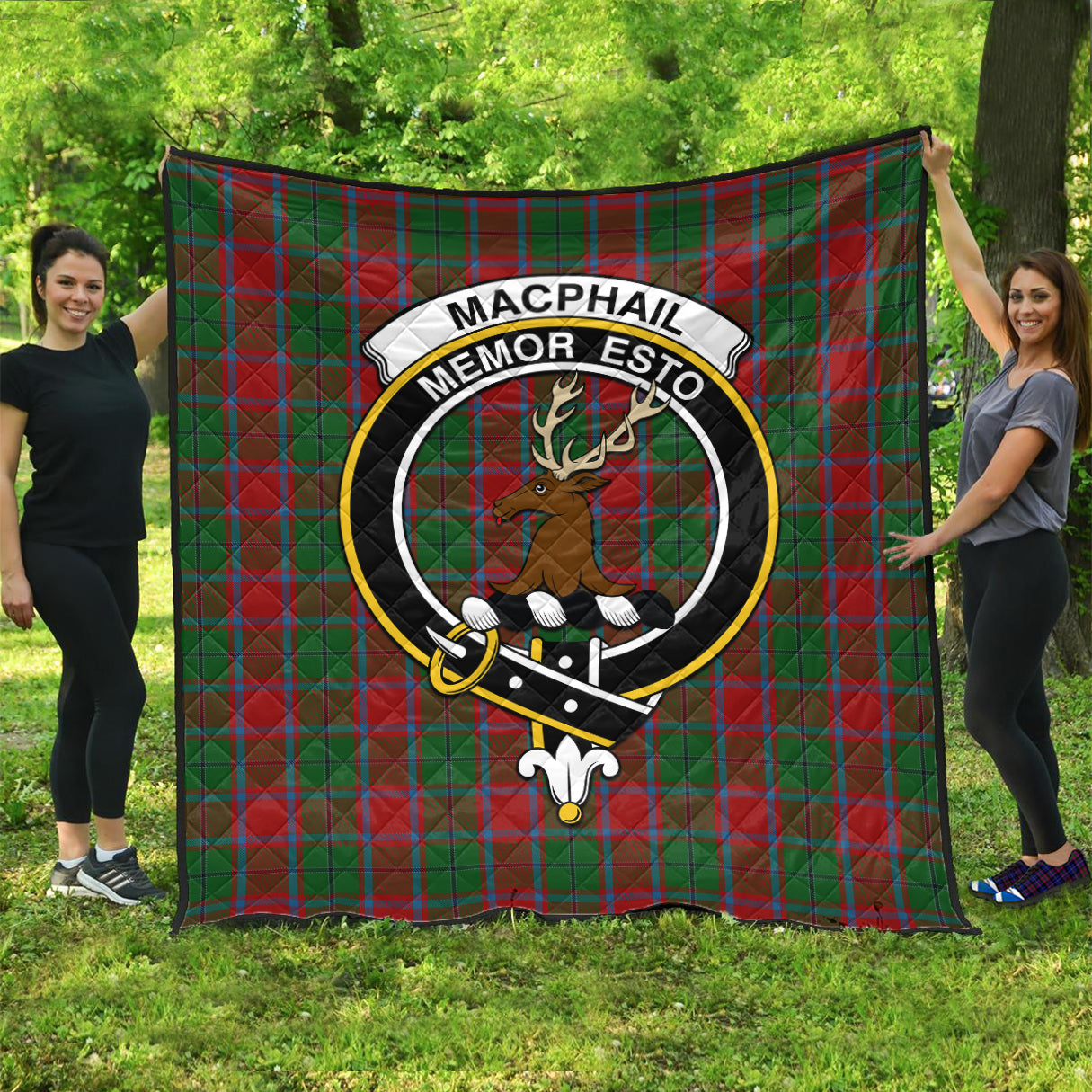 macphail-blue-bands-tartan-quilt-with-family-crest