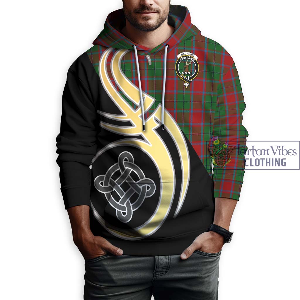 MacPhail Blue Bands Tartan Hoodie with Family Crest and Celtic Symbol Style Zip Hoodie - Tartan Vibes Clothing