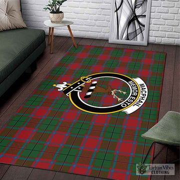 MacPhail Blue Bands Tartan Area Rug with Family Crest