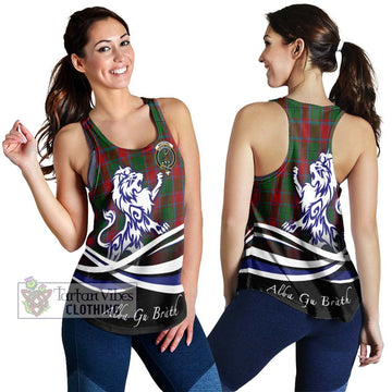 MacPhail Blue Bands Tartan Women's Racerback Tanks with Alba Gu Brath Regal Lion Emblem