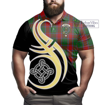 MacPhail Blue Bands Tartan Polo Shirt with Family Crest and Celtic Symbol Style