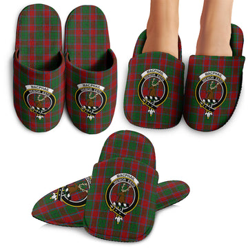 MacPhail Blue Bands Tartan Home Slippers with Family Crest