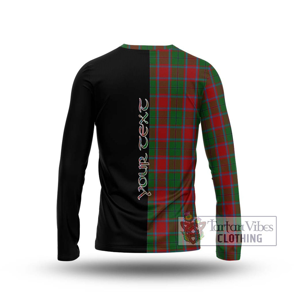 MacPhail Blue Bands Tartan Long Sleeve T-Shirt with Family Crest and Half Of Me Style - Tartanvibesclothing Shop