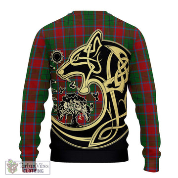 MacPhail Blue Bands Tartan Ugly Sweater with Family Crest Celtic Wolf Style