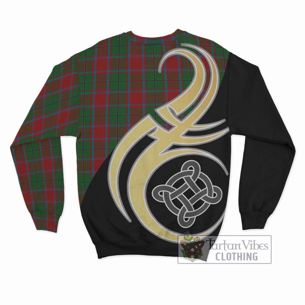 MacPhail Blue Bands Tartan Sweatshirt with Family Crest and Celtic Symbol Style - Tartan Vibes Clothing