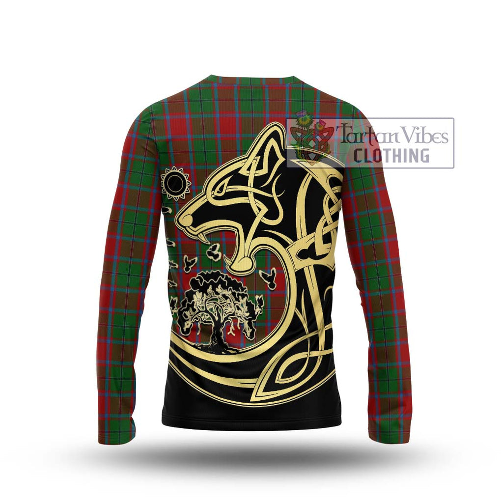 MacPhail Blue Bands Tartan Long Sleeve T-Shirt with Family Crest Celtic Wolf Style - Tartan Vibes Clothing