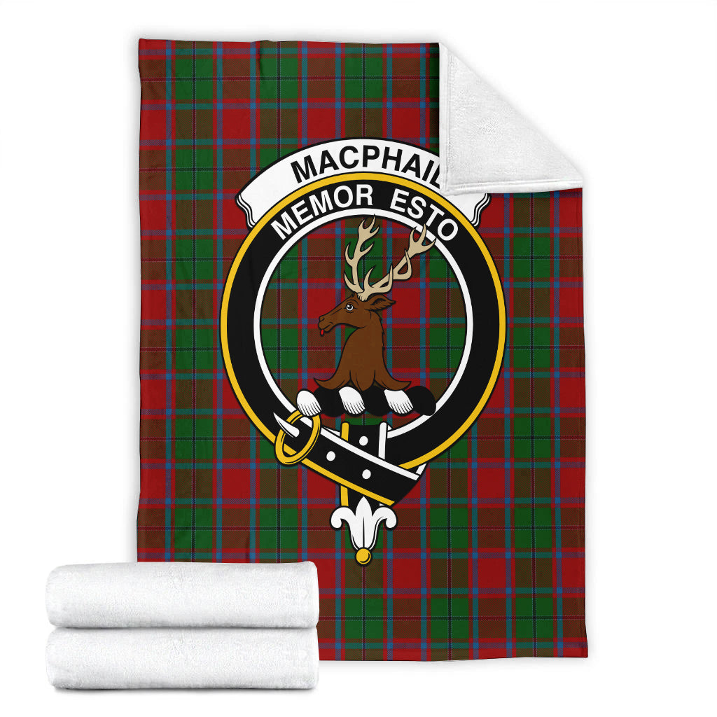 macphail-blue-bands-tartab-blanket-with-family-crest