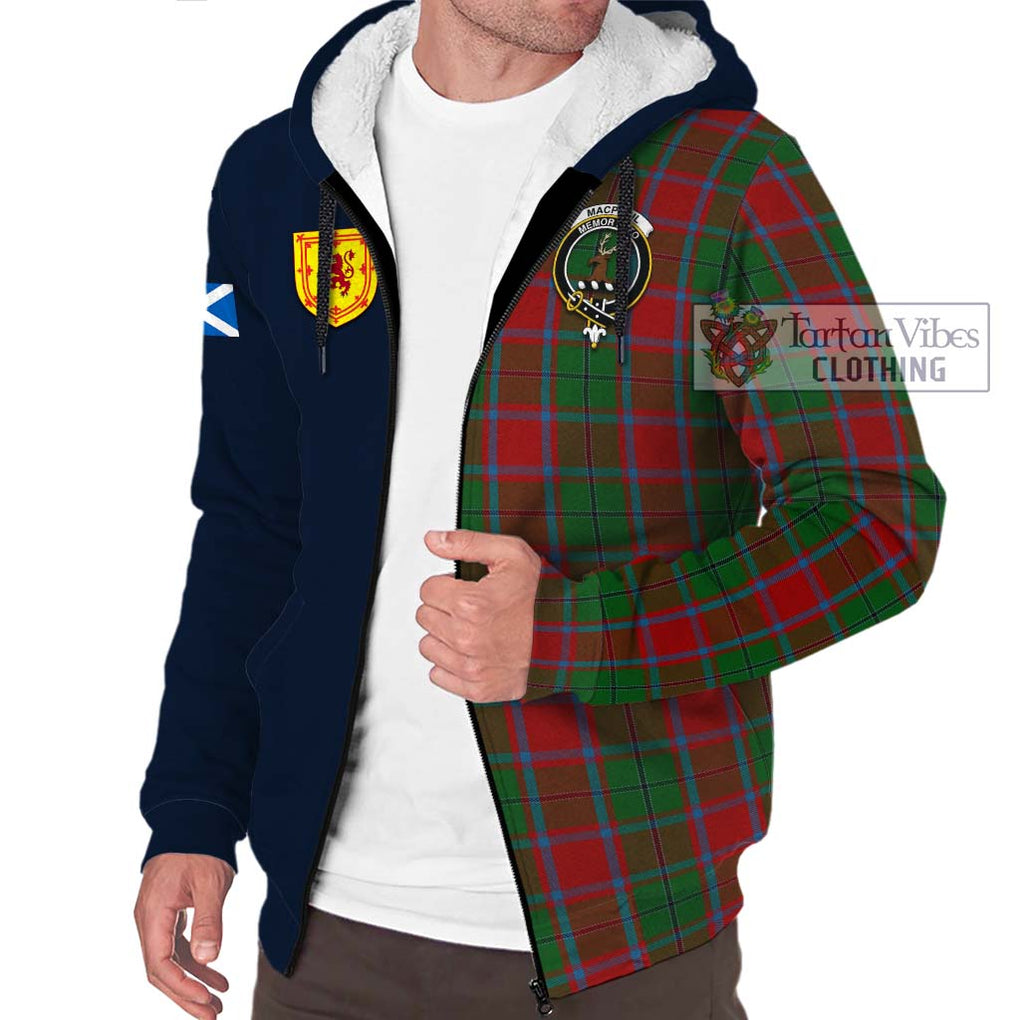 Tartan Vibes Clothing MacPhail Blue Bands Tartan Sherpa Hoodie with Scottish Lion Royal Arm Half Style