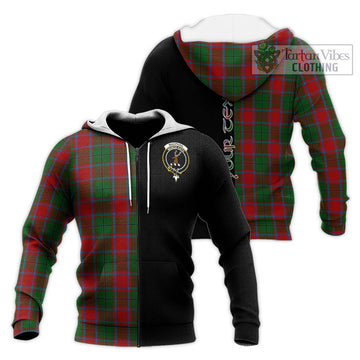 MacPhail Blue Bands Tartan Knitted Hoodie with Family Crest and Half Of Me Style