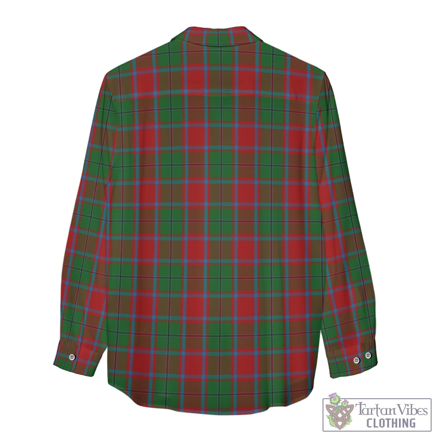 Tartan Vibes Clothing MacPhail Blue Bands Tartan Womens Casual Shirt with Family Crest