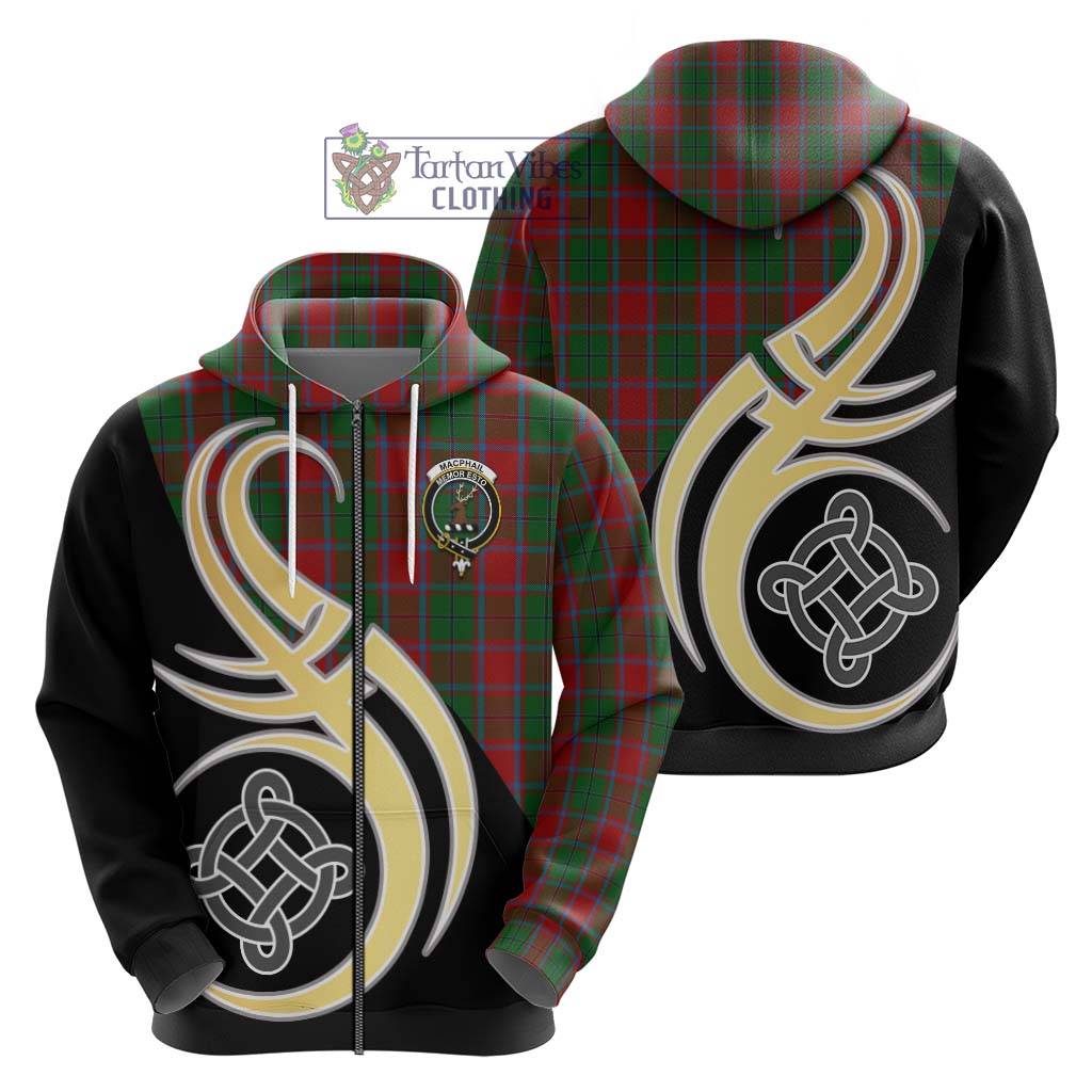 MacPhail Blue Bands Tartan Hoodie with Family Crest and Celtic Symbol Style - Tartan Vibes Clothing