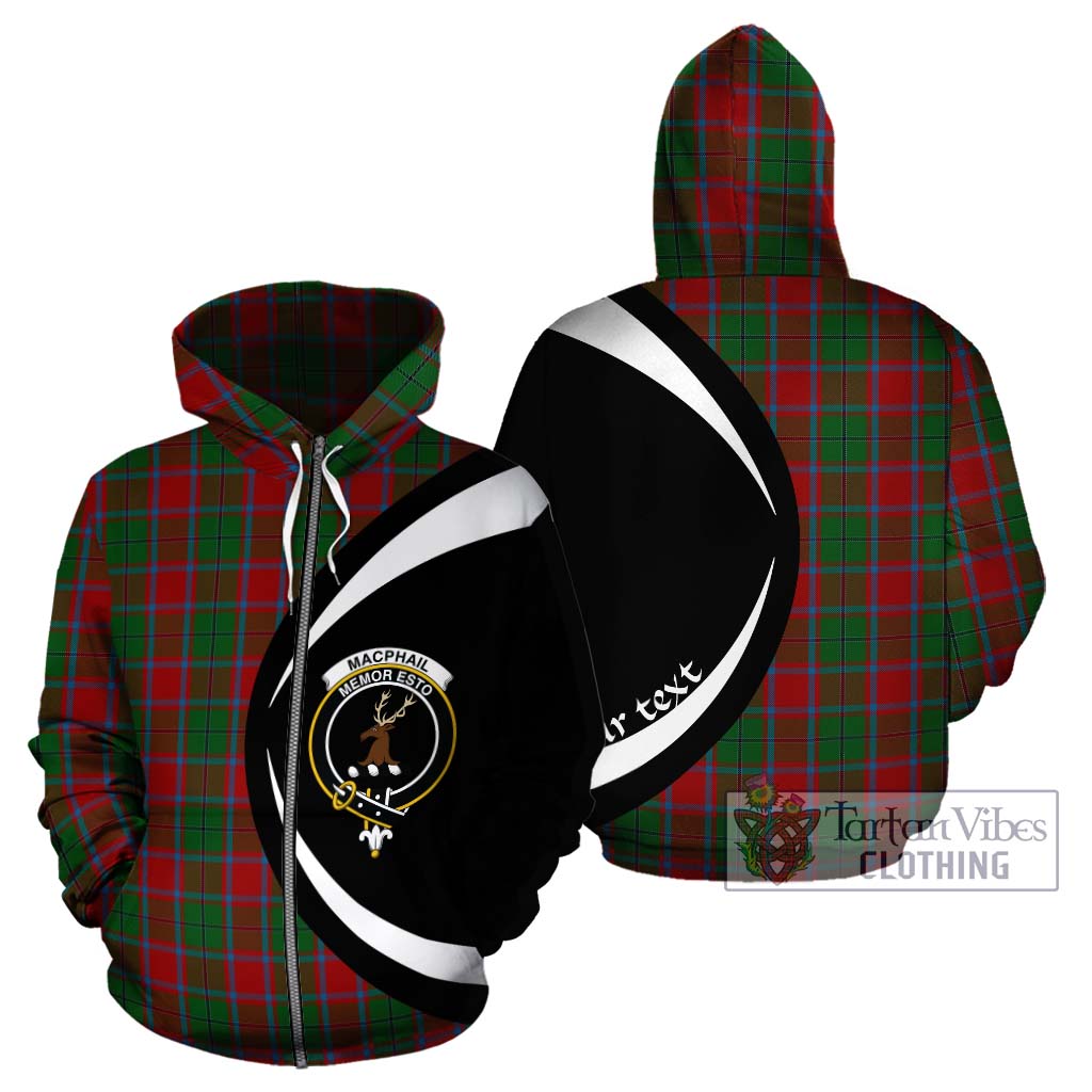 MacPhail Blue Bands Tartan Hoodie with Family Crest Circle Style - Tartan Vibes Clothing