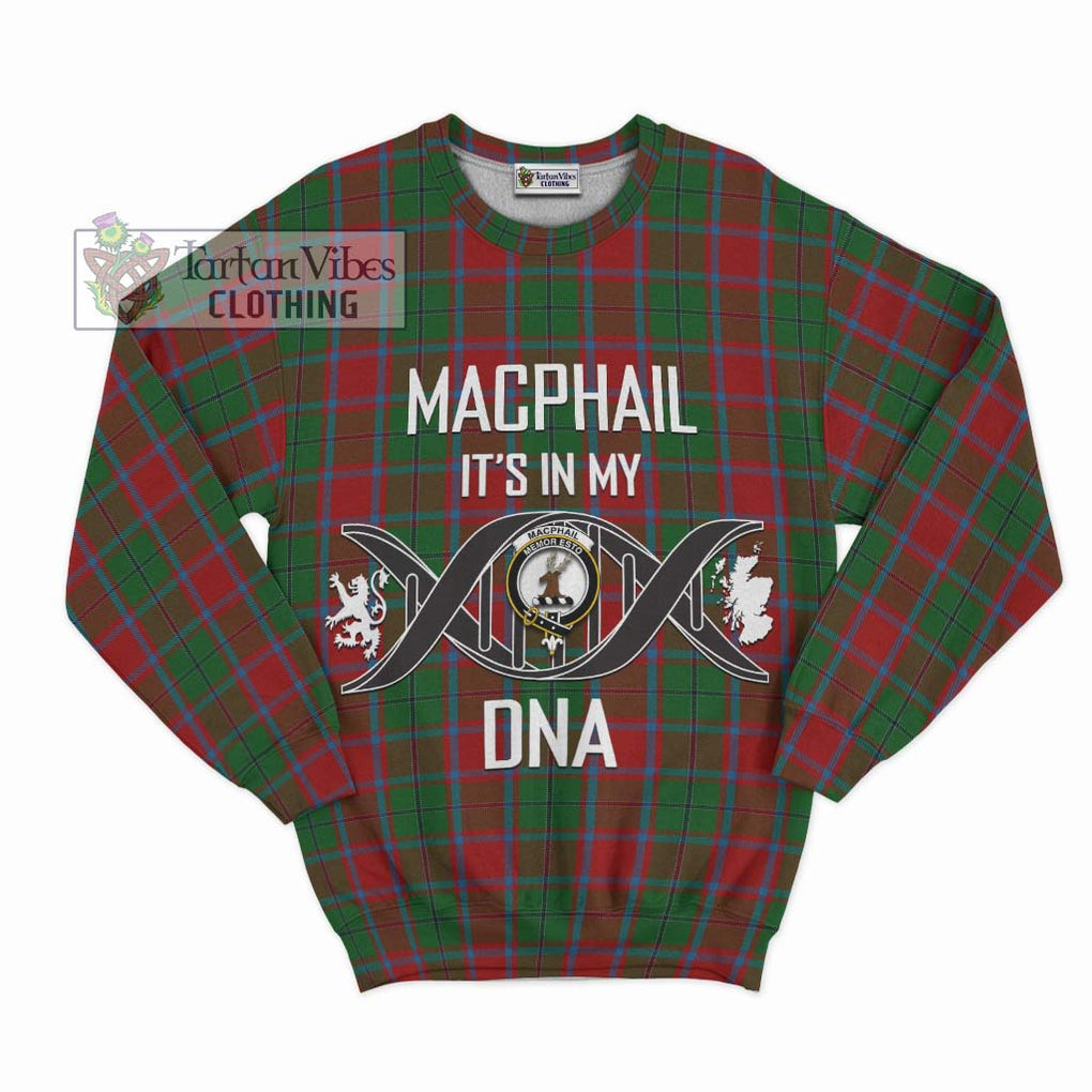 MacPhail Blue Bands Tartan Sweatshirt with Family Crest DNA In Me Style - Tartanvibesclothing Shop