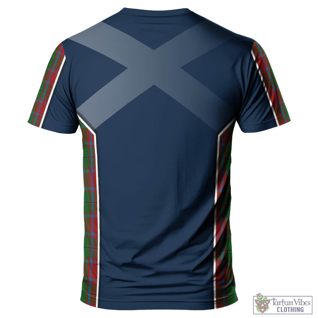 Tartan Vibes Clothing MacPhail Blue Bands Tartan T-Shirt with Family Crest and Scottish Thistle Vibes Sport Style