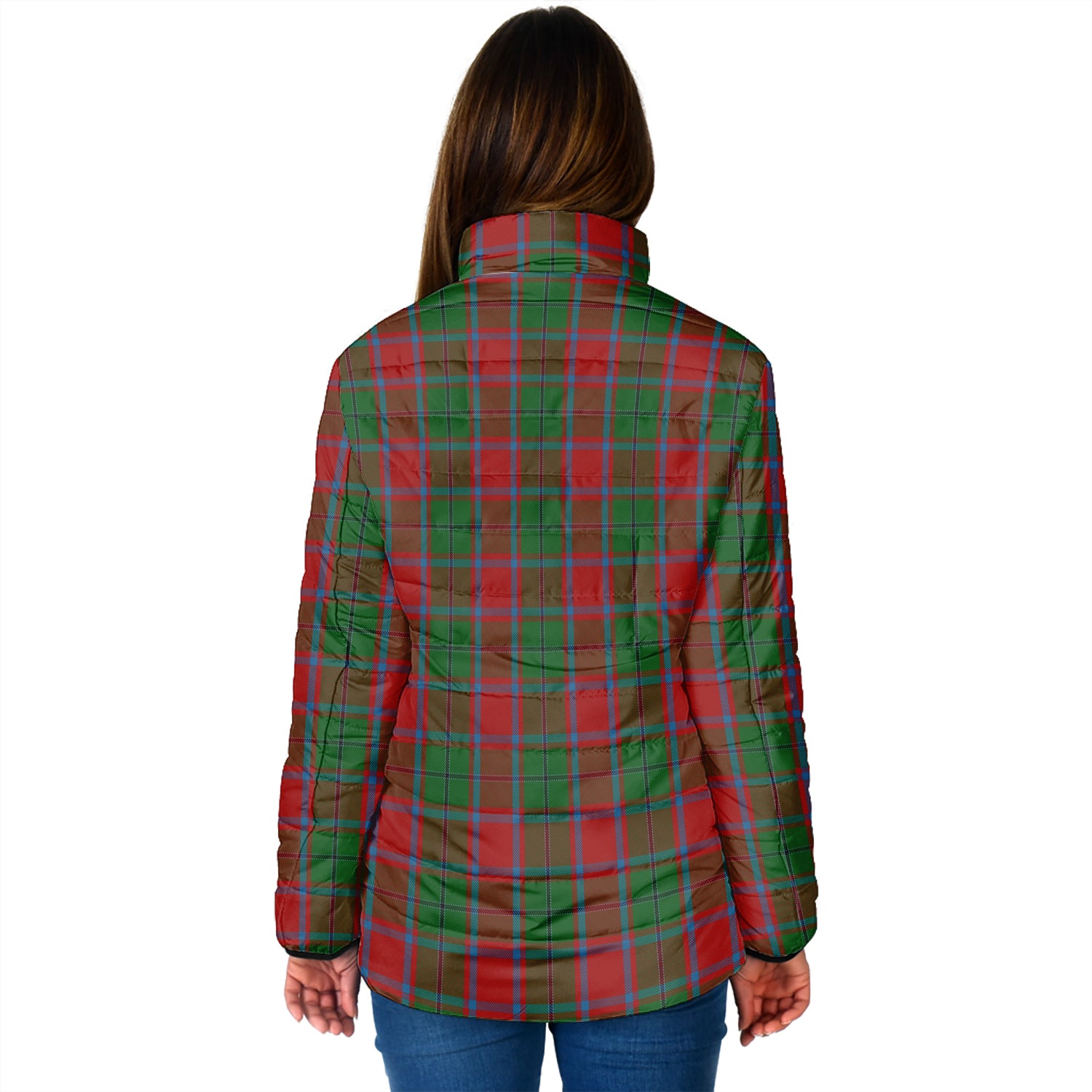 MacPhail Blue Bands Tartan Padded Jacket with Family Crest - Tartan Vibes Clothing