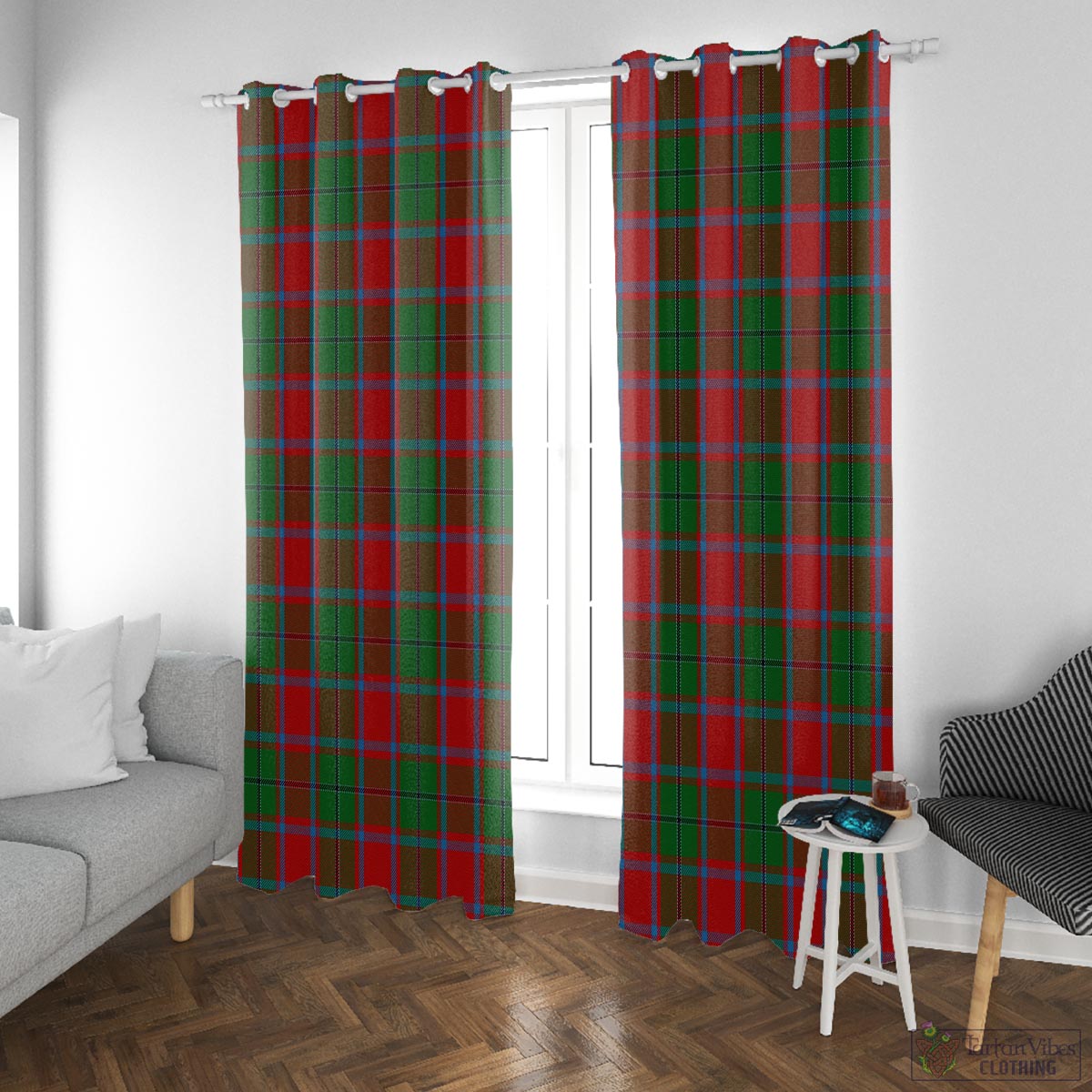 MacPhail Blue Bands Tartan Window Curtain