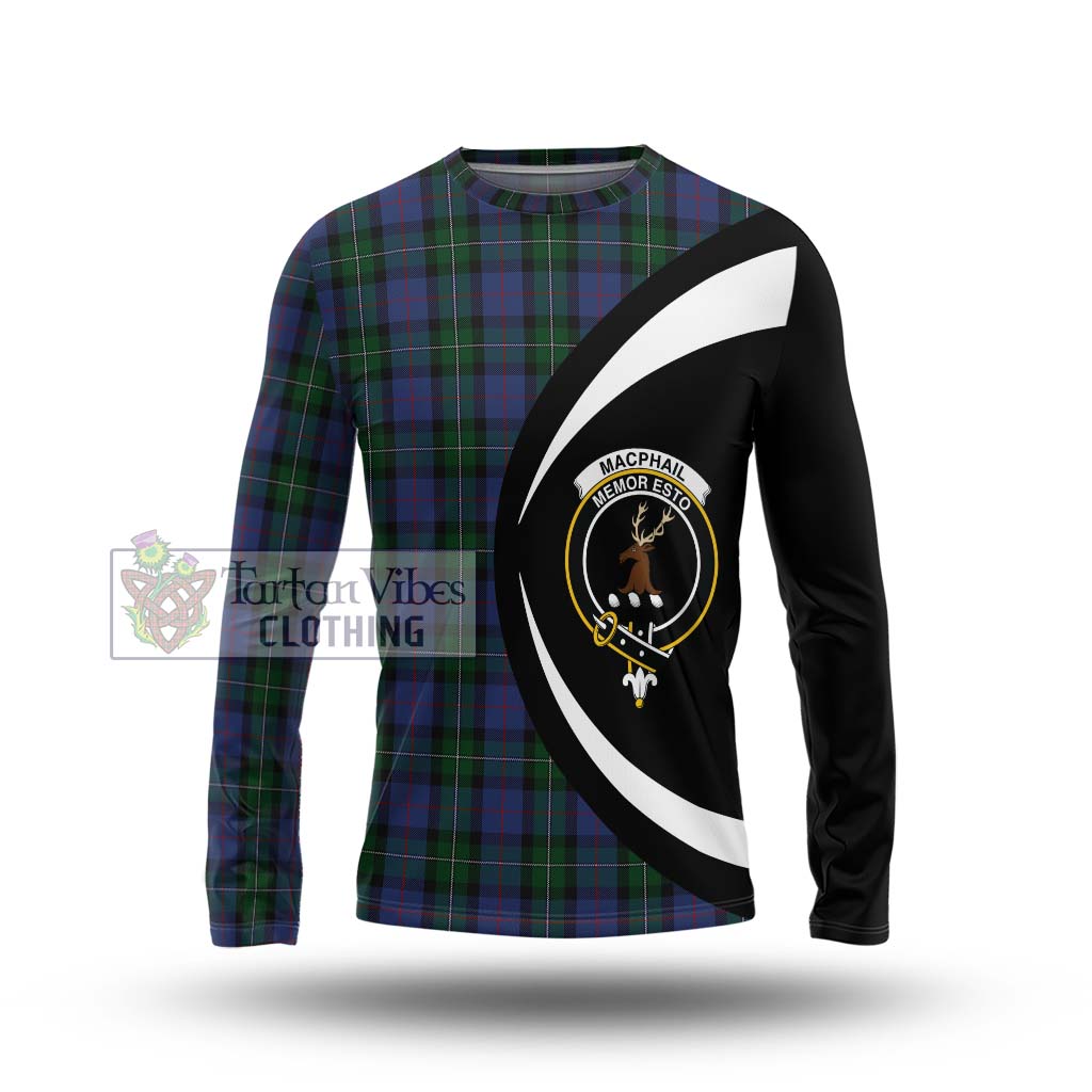 MacPhail Hunting Tartan Long Sleeve T-Shirt with Family Crest Circle Style Unisex - Tartan Vibes Clothing