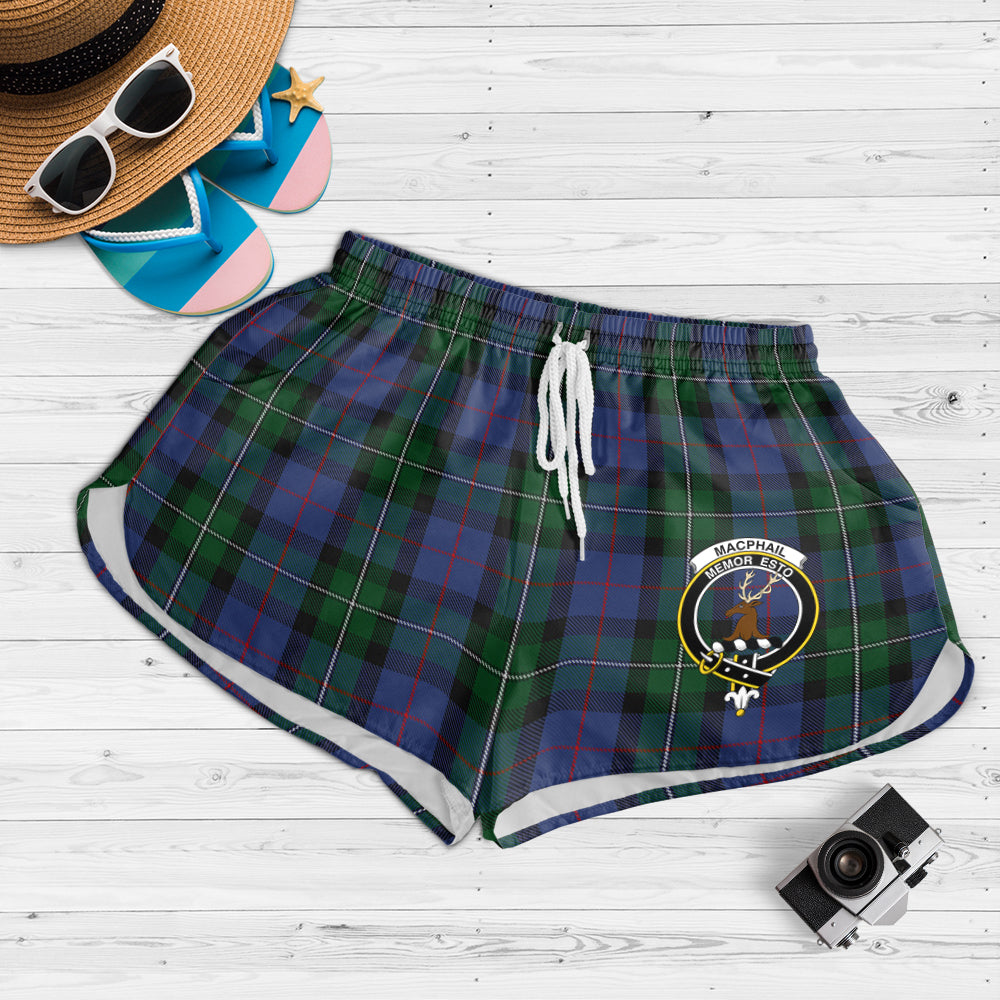 macphail-hunting-tartan-womens-shorts-with-family-crest