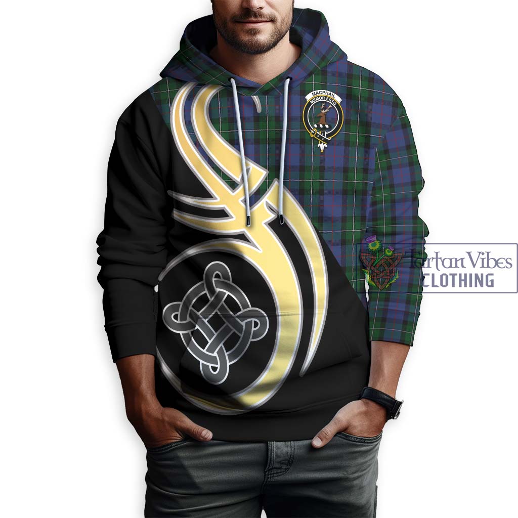 MacPhail Hunting Tartan Hoodie with Family Crest and Celtic Symbol Style Zip Hoodie - Tartan Vibes Clothing