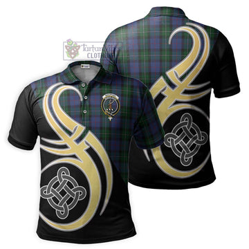 MacPhail Hunting Tartan Polo Shirt with Family Crest and Celtic Symbol Style