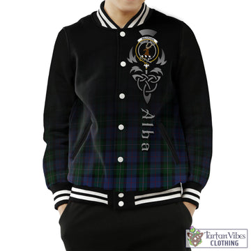 MacPhail Hunting Tartan Baseball Jacket Featuring Alba Gu Brath Family Crest Celtic Inspired