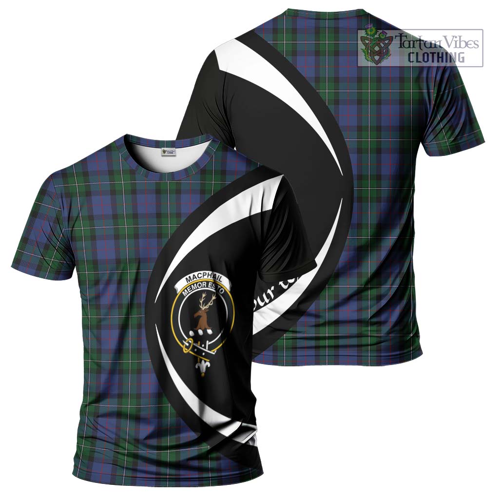 Tartan Vibes Clothing MacPhail Hunting Tartan T-Shirt with Family Crest Circle Style