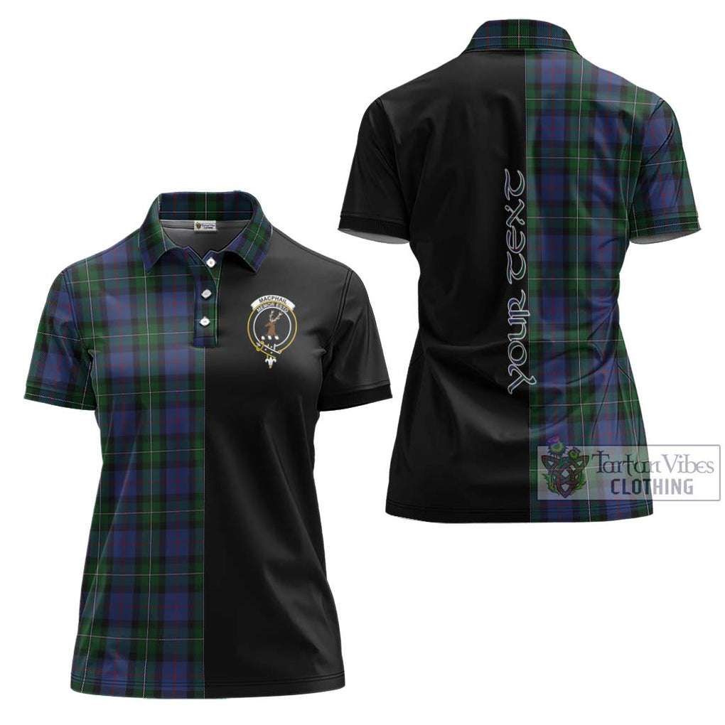 MacPhail Hunting Tartan Women's Polo Shirt with Family Crest and Half Of Me Style Women - Tartanvibesclothing Shop