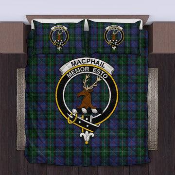 MacPhail Hunting Tartan Quilt Bed Set with Family Crest