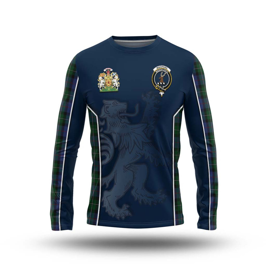 MacPhail Hunting Tartan Long Sleeve T-Shirt with Family Crest and Lion Rampant Vibes Sport Style Unisex - Tartan Vibes Clothing