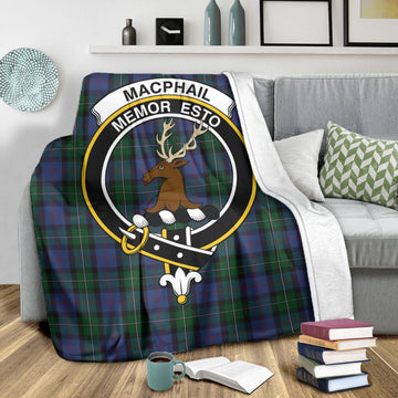 MacPhail Hunting Tartan Blanket with Family Crest