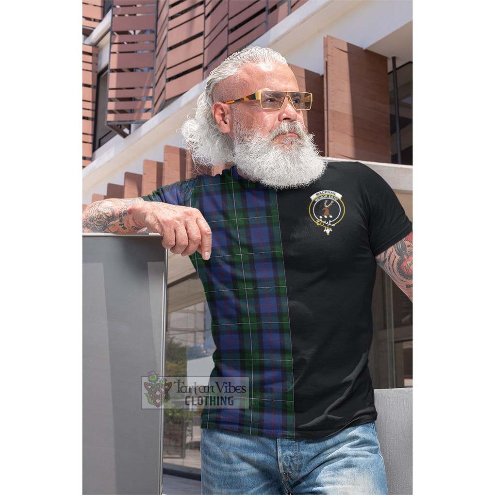 Tartan Vibes Clothing MacPhail Hunting Tartan Cotton T-shirt with Family Crest and Half Of Me Style