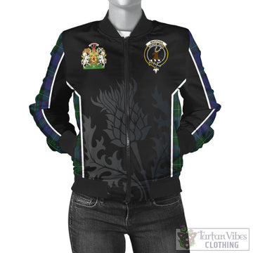 MacPhail Hunting Tartan Bomber Jacket with Family Crest and Scottish Thistle Vibes Sport Style