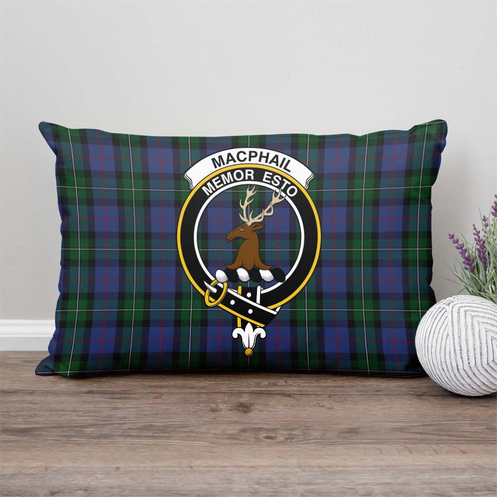 MacPhail Hunting Tartan Pillow Cover with Family Crest Rectangle Pillow Cover - Tartanvibesclothing