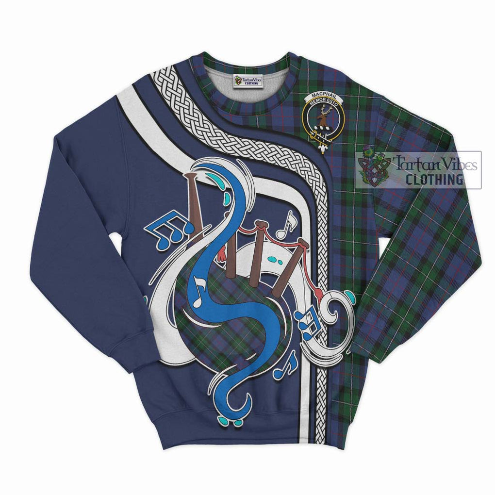 Tartan Vibes Clothing MacPhail Hunting Tartan Sweatshirt with Epic Bagpipe Style