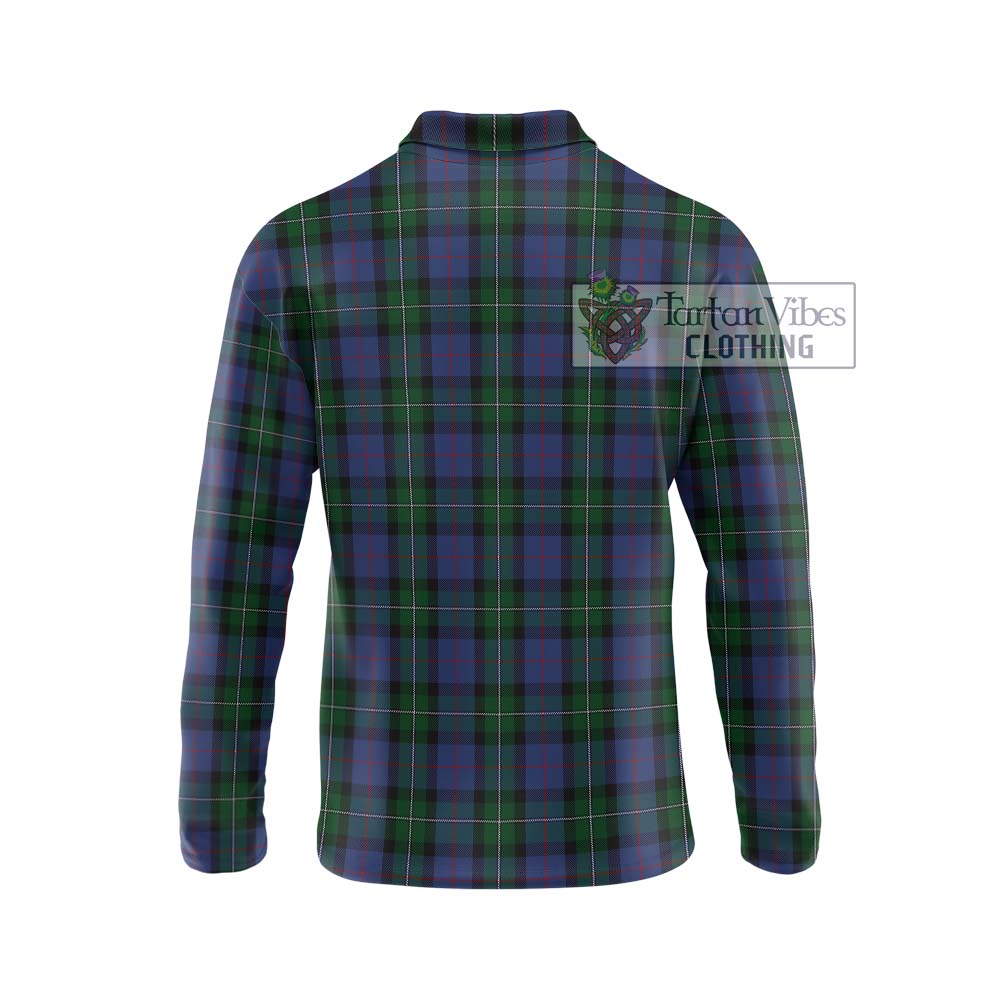 MacPhail Hunting Tartan Long Sleeve Polo Shirt with Family Crest DNA In Me Style - Tartanvibesclothing Shop