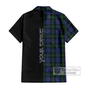 MacPhail Hunting Tartan Short Sleeve Button Shirt with Family Crest and Half Of Me Style