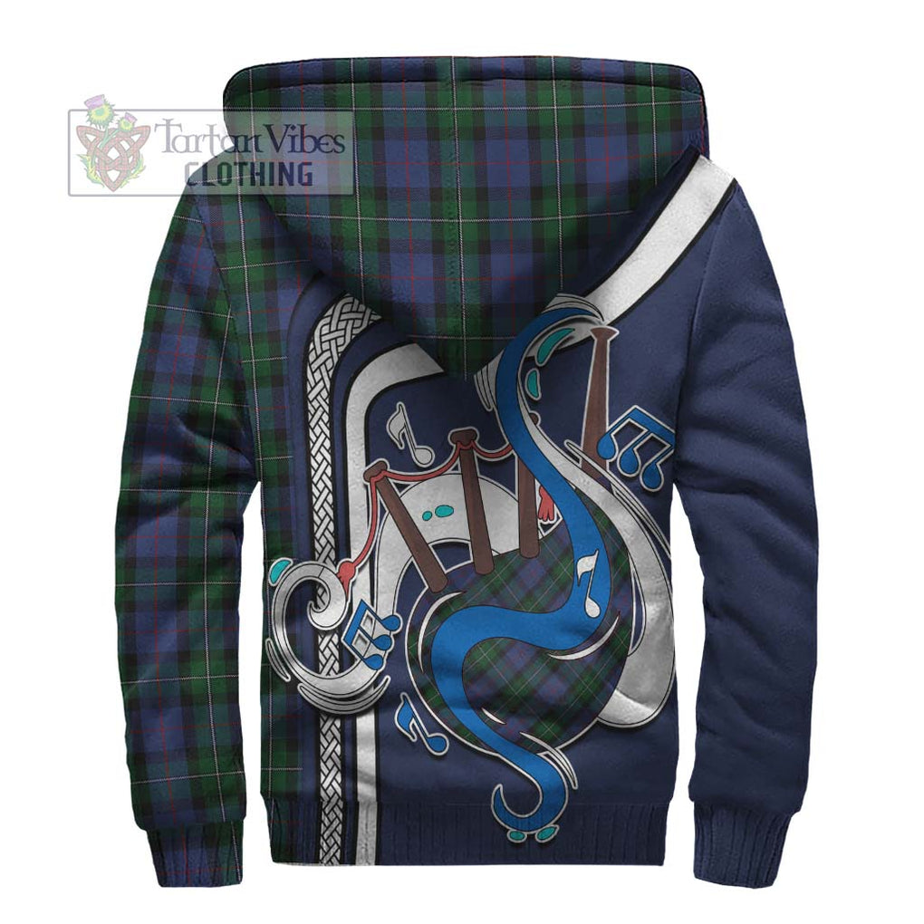 MacPhail Hunting Tartan Sherpa Hoodie with Epic Bagpipe Style - Tartanvibesclothing Shop