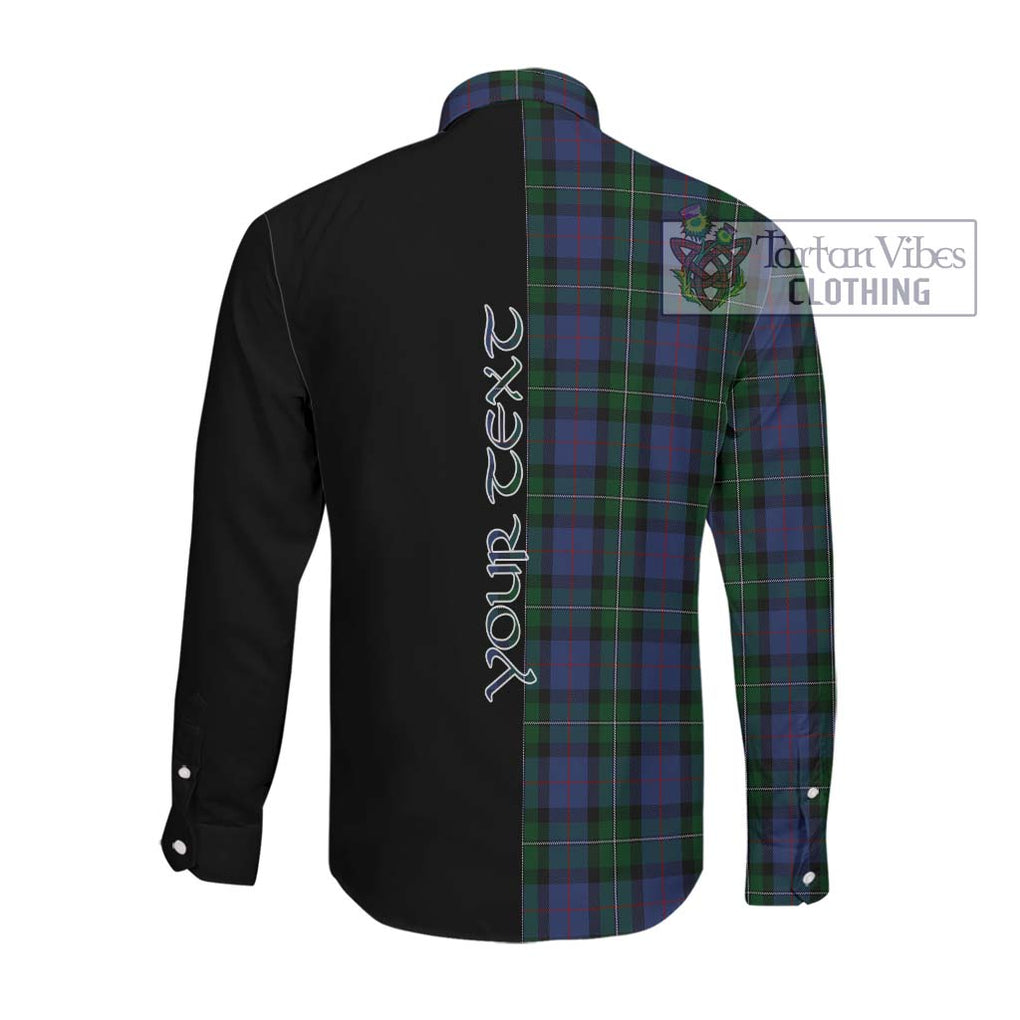 MacPhail Hunting Tartan Long Sleeve Button Shirt with Family Crest and Half Of Me Style Men's Shirt - Tartanvibesclothing Shop